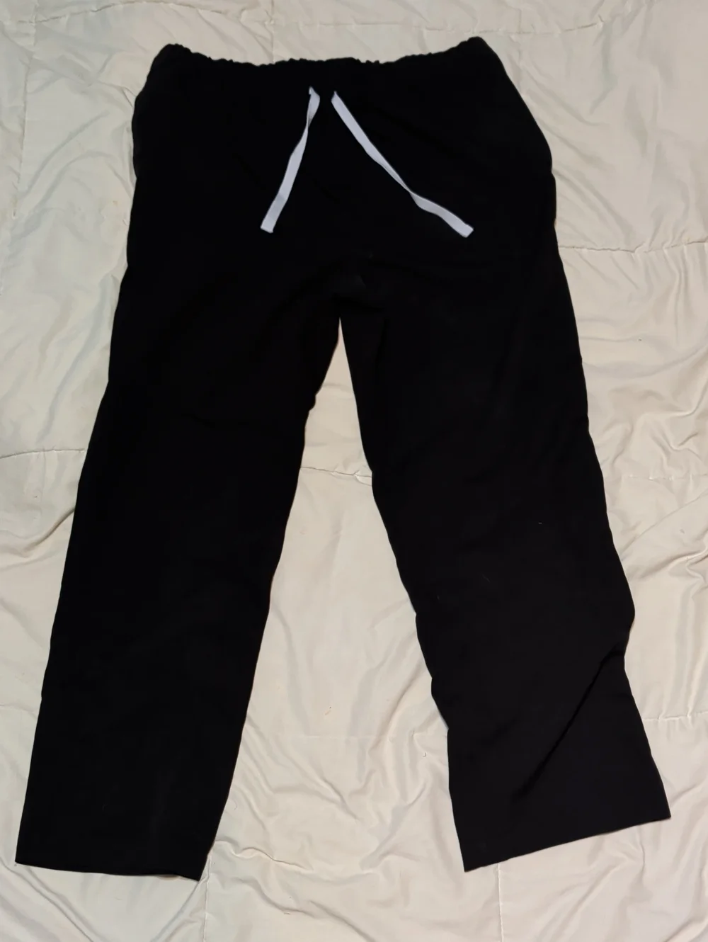 FIGS Men's Black Sweatpants with White Drawstring